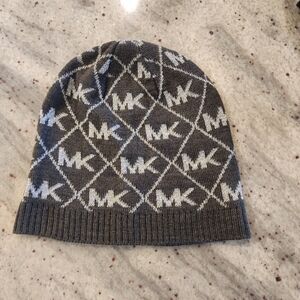 Michael Kors beanie, adult size, grey and silver.